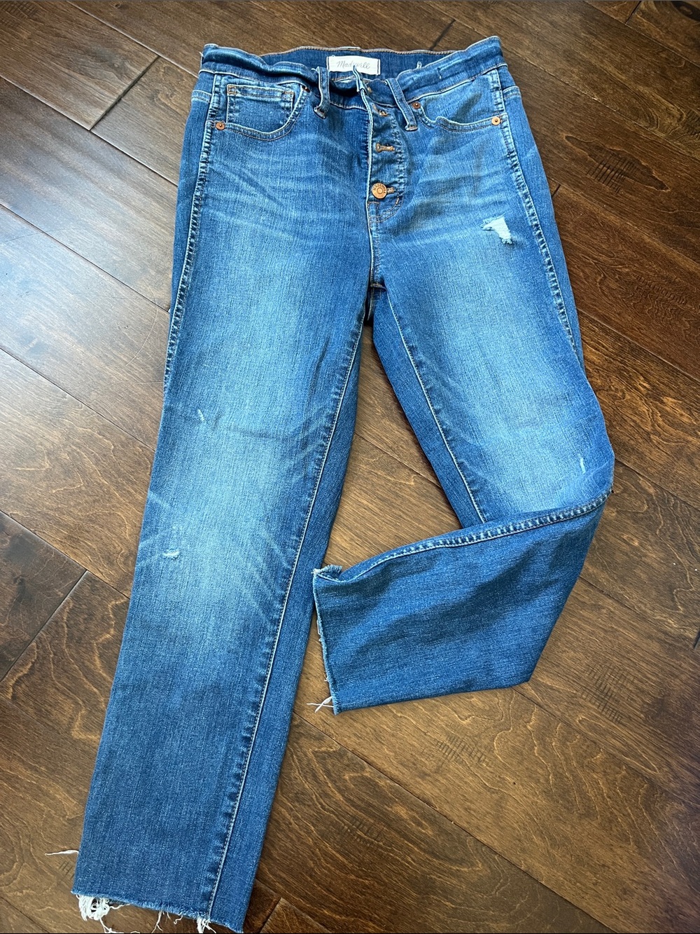 Madewell 10” High Rise Skinny Button-Fly Blue Jeans